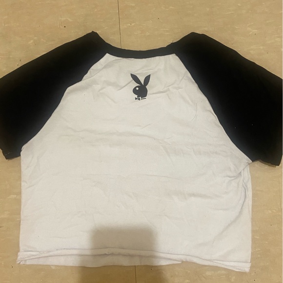 Playboy white and black embellished crop top🖤🤍 - Picture 2 of 3